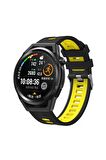 Xiaomi Watch S1 22mm için iki renkli Silikon Kordon-55 Siyah-Sarı