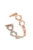 Kordon Store Apple Watch 38-40-41mm Uyumlu Taşlı Halkalı Metal Kordon-57 Rose Gold