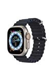 Apple Watch 42-44-45-49mm için Uyumlu Ocean Silikon Kordon-75 Midnight