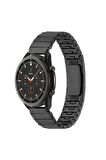 Honor Watch GS 3 (46mm) 22mm için Parçalı Çizgi Tasarımlı Metal Kordon-82 Siyah