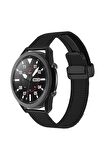 Huawei Watch 4 Pro 22mm için Klipsli Hasır Metal Kordon-85 Siyah