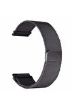 Honor Magic Watch 2 (46mm) 22mm için Mıknatıslı Hasır Metal Kordon-12 Siyah