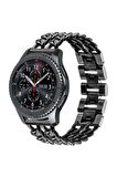 Huawei Watch GT 4 (46mm) 22mm için Zincir Halkalı Metal Kordon-17 Siyah