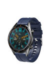 Huawei Watch GT 4 (46mm) 22mm için içi desenli Silikon Kordon-23 Lacivert