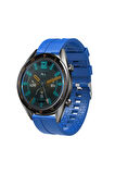 Huawei Watch GT 4 (46mm) 22mm için içi desenli Silikon Kordon-23 Saks Mavi