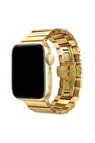 Apple Watch 38-40-41mm için düz parçalı tasarım Metal Kordon-41 Gold