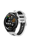 Xiaomi Watch S1 Active 22mm için iki renkli Silikon Kordon-55 Beyaz-Siyah