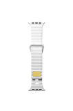Apple Watch 38-40-41mm için Şerit tasarımlı ayarlanabilir Silikon Kordon-73 Beyaz