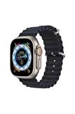 Apple Watch 42-44-45-49mm için Uyumlu Ocean Silikon Kordon-75 Midnight