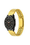 Huawei Watch GT 3 Pro Titanium (46mm) 22mm için Parçalı Çizgi Tasarımlı Metal Kordon-82 Gold