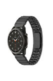 Huawei Watch GT 3 Pro Titanium (46mm) 22mm için Parçalı Çizgi Tasarımlı Metal Kordon-82 Siyah