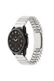 Huawei Watch 4 Pro 22mm için Parçalı Çizgi Tasarımlı Metal Kordon-82 Gümüş