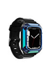 Apple Watch 38-40-41mm için Kasa Koruyuculu Silikon Kordon-88 Mavi