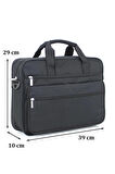 Case Club 102 Basic Siyah Evrak Laptop Çantası 15,6 Inç Omuz Askılı Su Geçirmez Kumaş