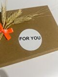 For You Siyah Yazılı Yuvarlak yapışkanlı etiket 4x4 cm 120 adet