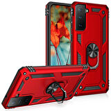 Gpack Samsung Galaxy S21 FE Kılıf Vega Tank Standlı Yüzüklü MıknatıslıNano Glass