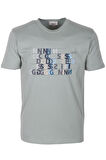 Erkek Tişört Bisiklet Yaka Açık Yeşil Slim Fit Baskılı T-shirt NCS JEANS 1295