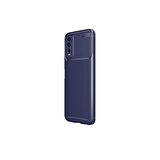 Smcase Vivo Y11s Kılıf Kamera Korumalı Karbon Dokulu Negro Silikon  Nano Ekran Koruyucu