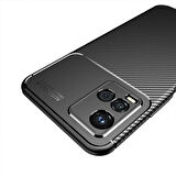 Gpack Vivo Y33S Kılıf Negro Karbon Kamera Korumalı SilikonNano Glass