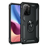 Smcase Xiaomi Mi 11i Kılıf Vega Yüzüklü Çift Katmanlı Tank Kapak