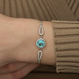 925 Ayar Gümüş Aquamarine Bileklik