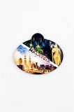 Malezya Kuala Lumpur Temalı Oval Magnet
