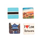 Botsvana Temalı Dörtlü Taş Magnet