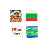 Bulgaristan Temalı Dörtlü Taş Magnet