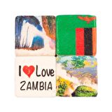 Zambiya Temalı Dörtlü Taş Magnet