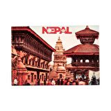 Nepal Temalı Ahşap Kartpostal Magnet