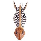 Ahşap Zebra Mask 30 cm Dekoratif Duvar Dekoru