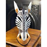 Ahşap Zebra Mask 30 cm Dekoratif Duvar Dekoru