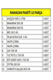 Ramazan Erzak Yardım Paketi Kumanya Kolisi 12 Parça