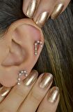Yengeç Burcu Küpe Takımyıldızı Yıldızlı Piercing Helix Gümüş Renk