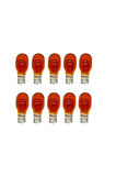 10 Adet 12V T15 W16W Dipsiz Turuncu Renk Ampul