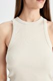 DeFacto Slim Fit Dar Kesim Halter Yaka Fitilli Kaşkorse Atlet C4078AX24SPBG155