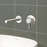 VitrA Origin A42581 Ankastre Lavabo Bataryası, İki Rozetli, Sıva Üstü, Krom