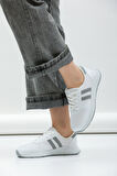 Kadın - Erkek - Unisex Bağcıklı Anatomik Taban Günlük Spor Ayakkabı Sneaker Beyaz Gri