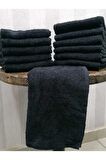 12 Adet Siyah 50x900 cm Spa Hamam Plaj Sauna Yogo Fitness Spor El Yüz Saç Havlusu