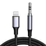  iPhone 13-PLUS-PRO-PRO MAX Uyumlu Metal Başlık AUX Ses Dönüştürücüsü Hasır Lightning Çevirici