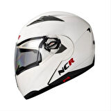 NCR-158 ÇENE AÇILIR GÖZLÜKLÜ E-CE BELGELİ PARLAK BEYAZ