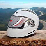 NCR-158 ÇENE AÇILIR GÖZLÜKLÜ E-CE BELGELİ PARLAK BEYAZ