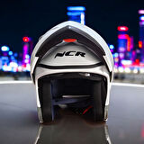 NCR-158 ÇENE AÇILIR GÖZLÜKLÜ E-CE BELGELİ PARLAK BEYAZ