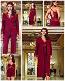 Perin 130  Bordo Penye  6 Lı  Çeyiz Seti
