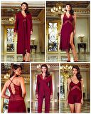 Perin 130  Bordo Penye  6 Lı  Çeyiz Seti