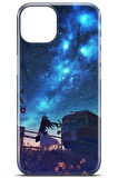 Apple iPhone 13 Mini uyumlu Girls 40 HD Tasarım Tren ve Yıldız Yağmuru