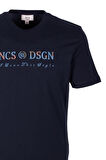 Erkek Tişört Bisiklet Yaka Lacivert Slim Fit %100 Pamuk T-shirt NCS JEANS 1303