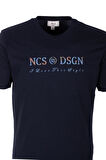 Erkek Tişört Bisiklet Yaka Lacivert Slim Fit %100 Pamuk T-shirt NCS JEANS 1303