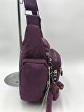 Çapraz Askılı Ultra Hafif Çok Cepli Omuz Çantası Mor (Model: 571-6F)