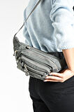 Çok Cepli Bel Çantası Unisex Gri (Model: 571-7F) 